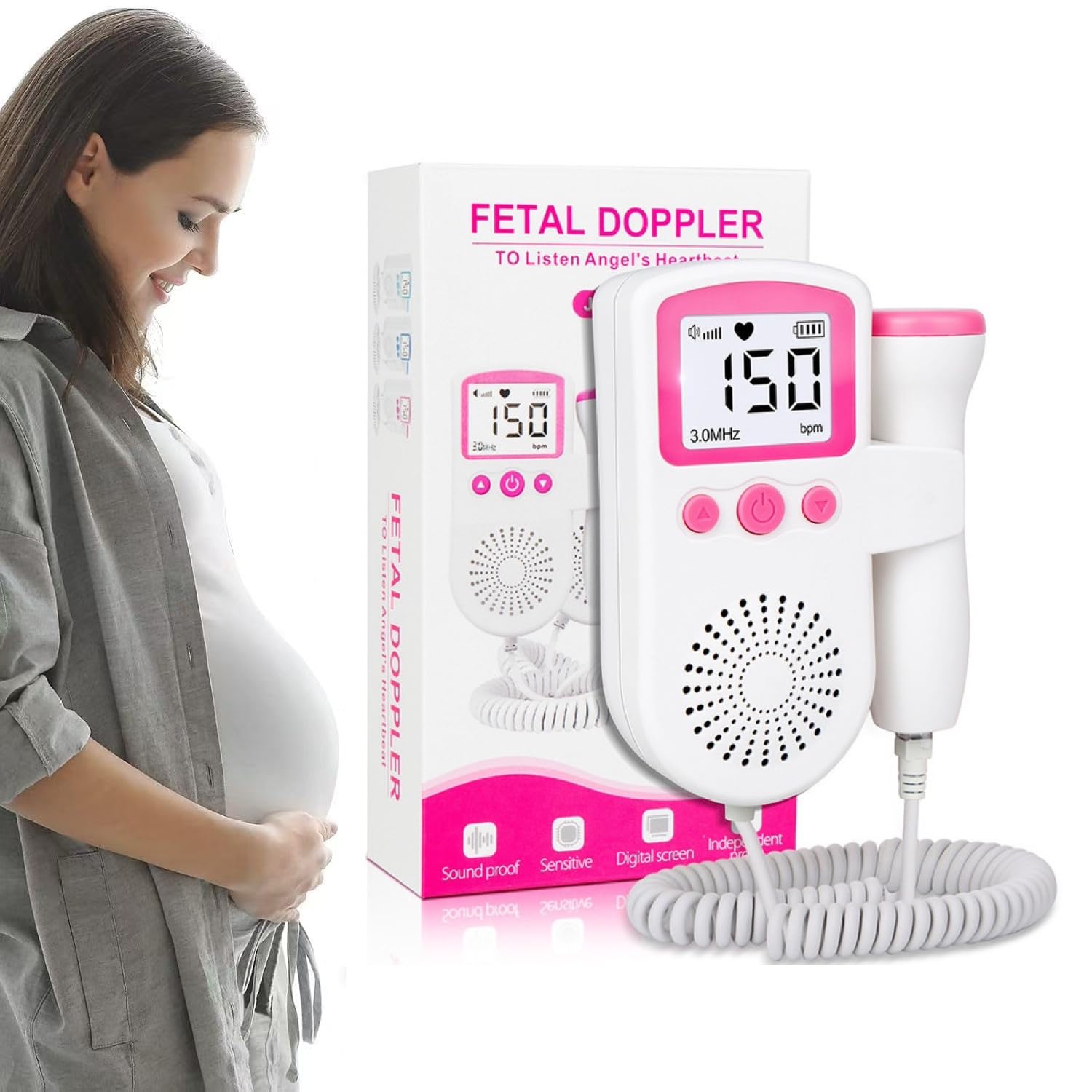 Baby Monitor Fetal Doppler Pregnancy Heart Rate Detector