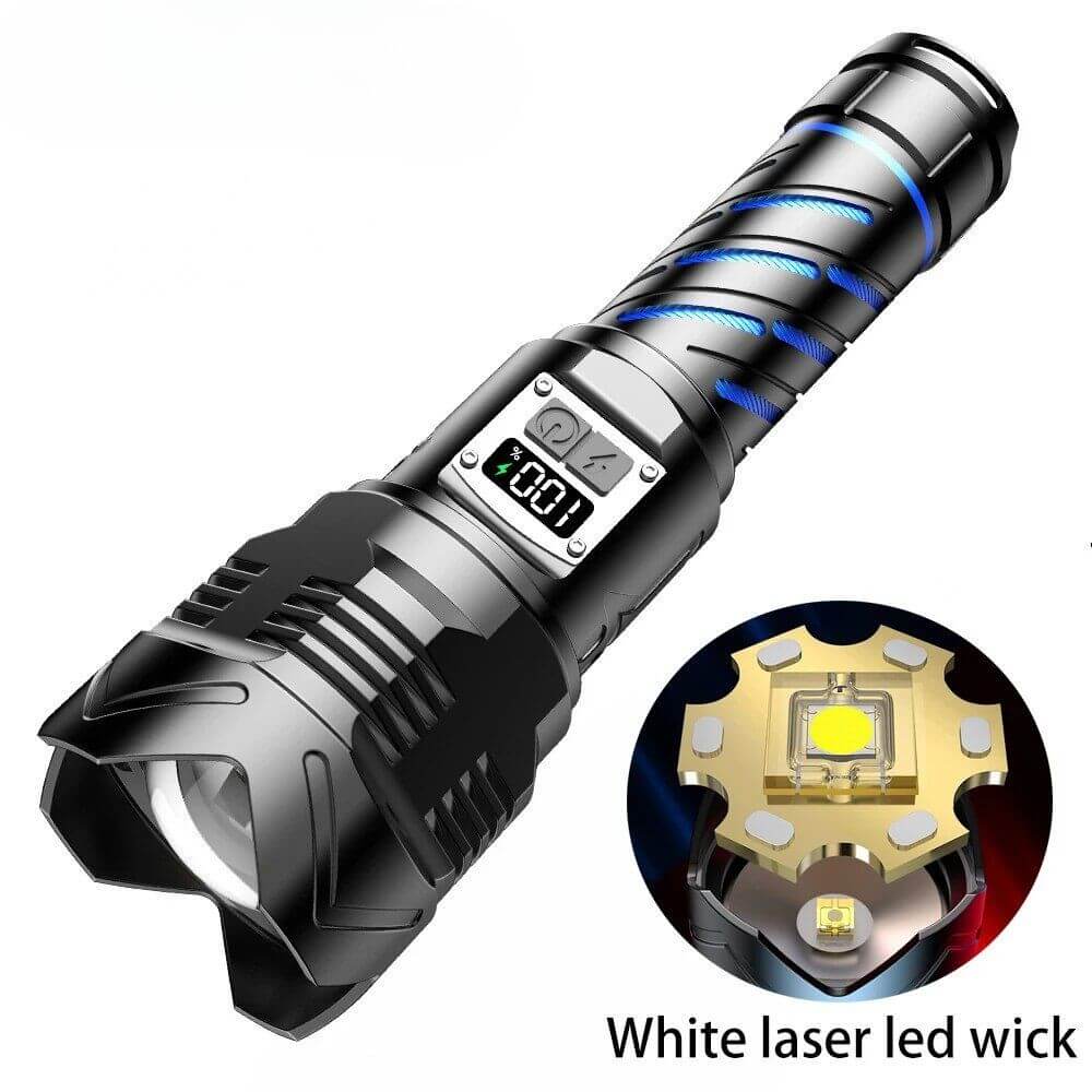 High Power LED Laser Zoom Rechargeable Flashlight 