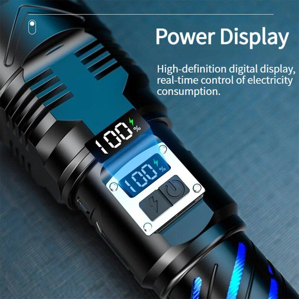 High Power LED Laser Zoom Rechargeable Flashlight 
