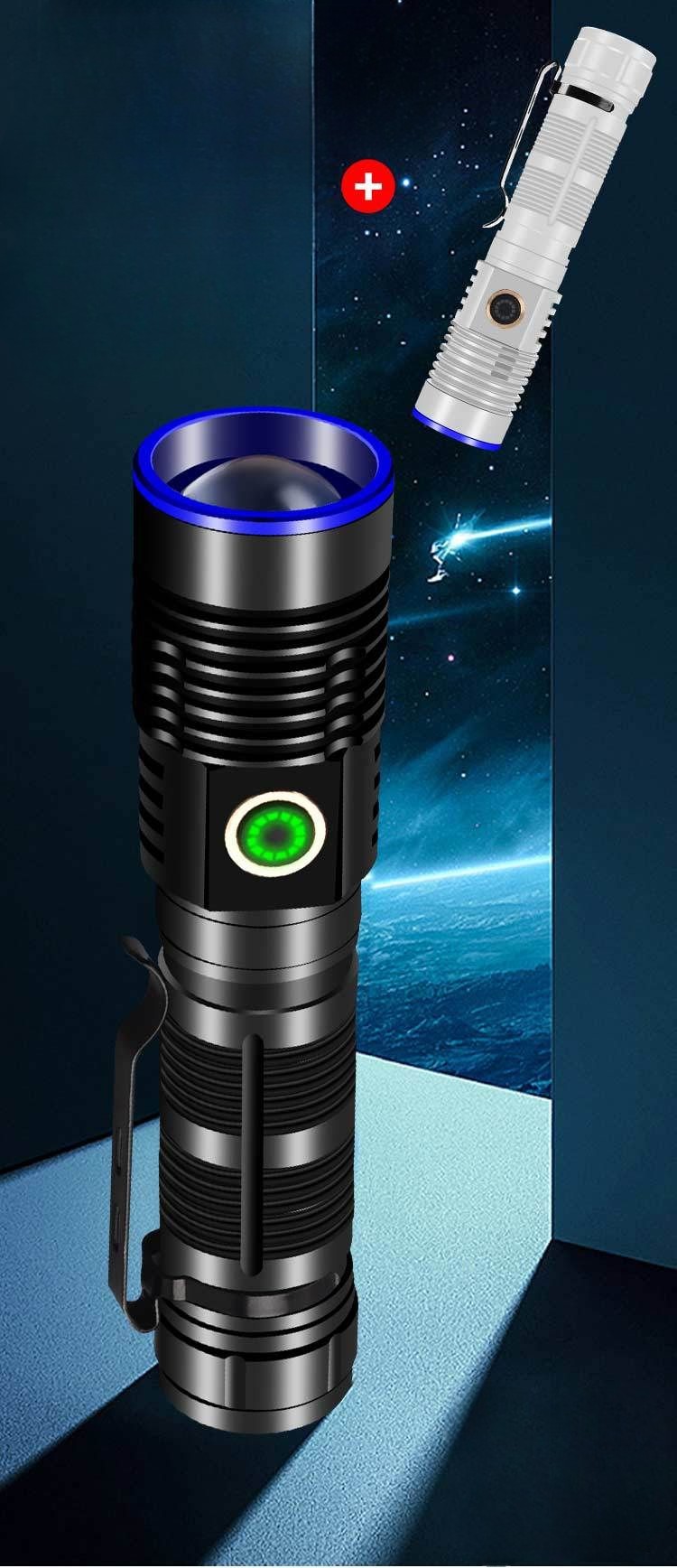 【SG-217】🔥Flashlight Usb Charging Ultra Powerful Rechargeable Battery Camping High Power Led Portable Lamp Torch Spotlights Fishing
