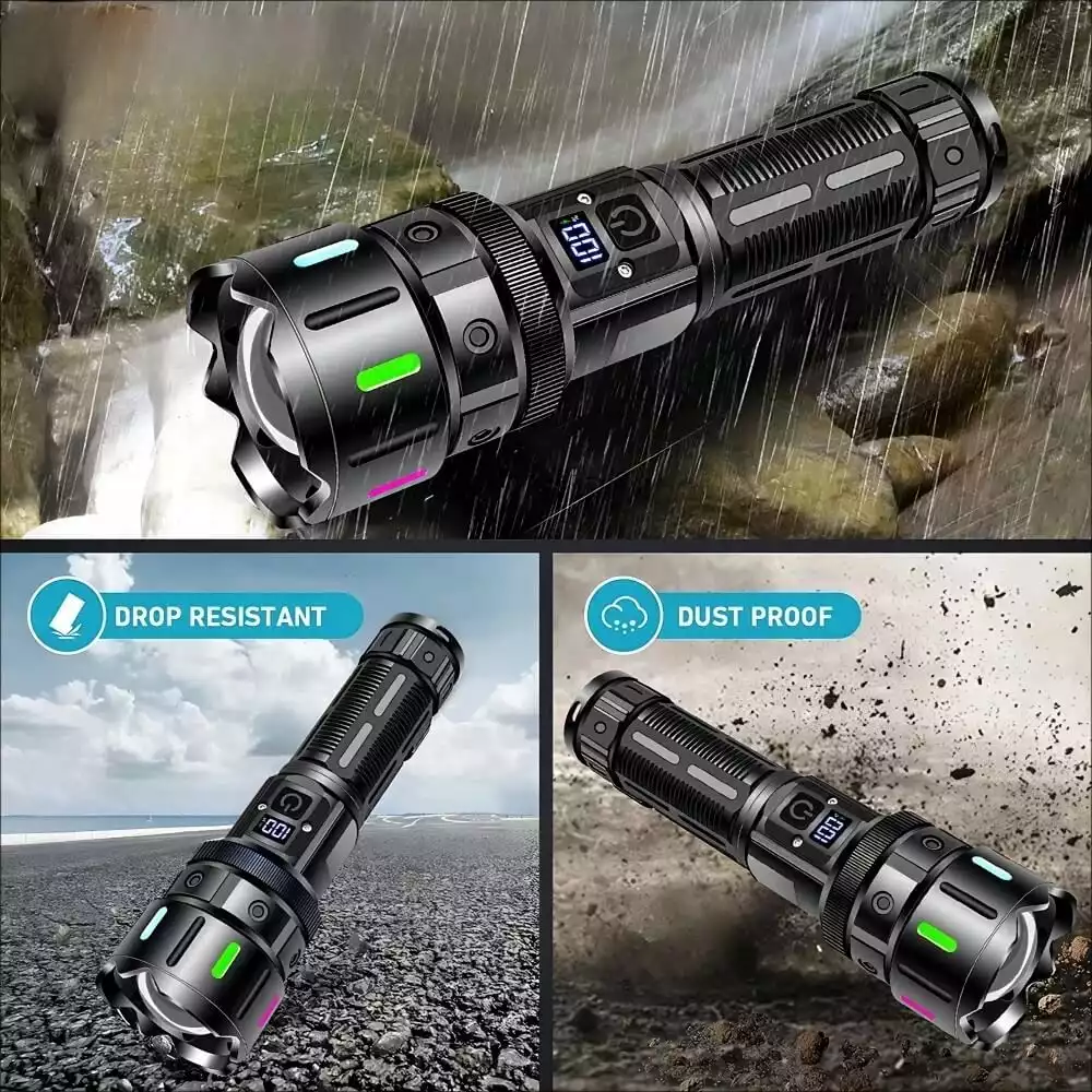 【SG-A08】🔥⏰ 90000 Lumens Super Bright Rechargeable Laser Zoom Tactical Flashlight