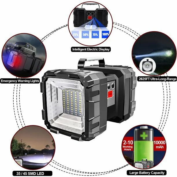 【SG-W846】🔥BIGGEST SALE - 80% OFF🔥🔥Multifunctional Rechargeable Searchlight 200000 Lumens