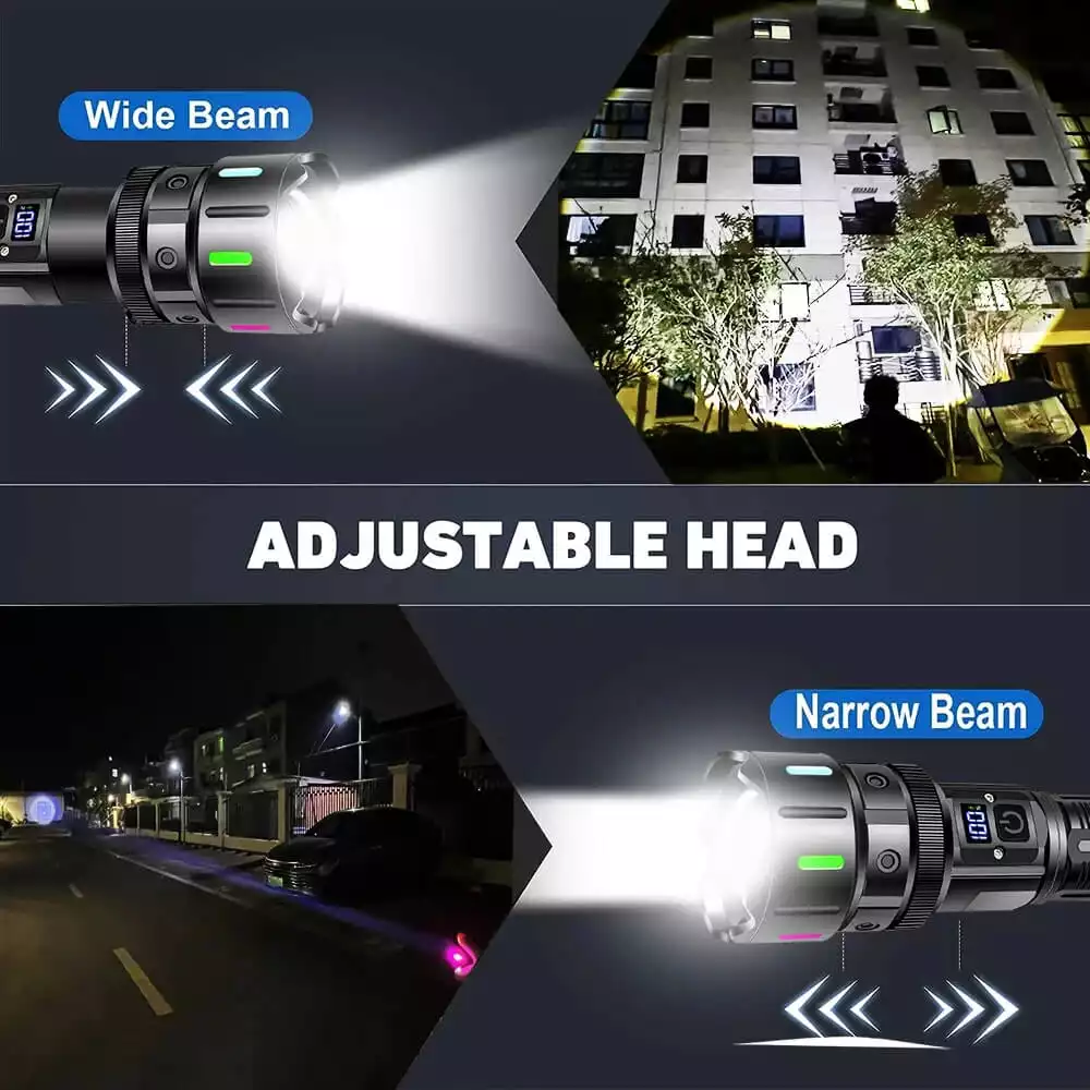 【SG-A08】🔥⏰ 90000 Lumens Super Bright Rechargeable Laser Zoom Tactical Flashlight