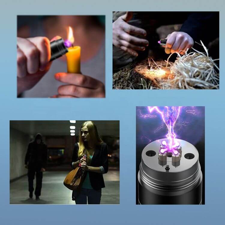 【SG-X29】🔥New Double Arc Self Defense Flashlight White Laser High Brightness Multi mode Focusing and Self Defense Igniting Flashlight