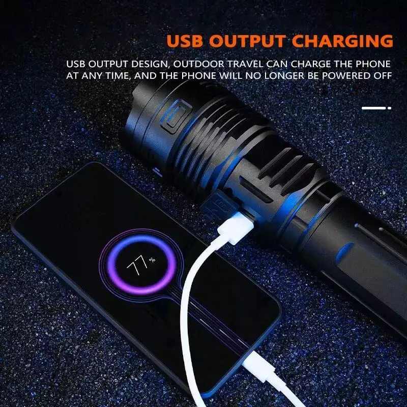 【SG-8660】🔥BIGGEST SALE - 80% OFF🔥🔥Multifunctional Rechargeable Tactical 100W Laser Zoom Flashlight 100000 Lumens