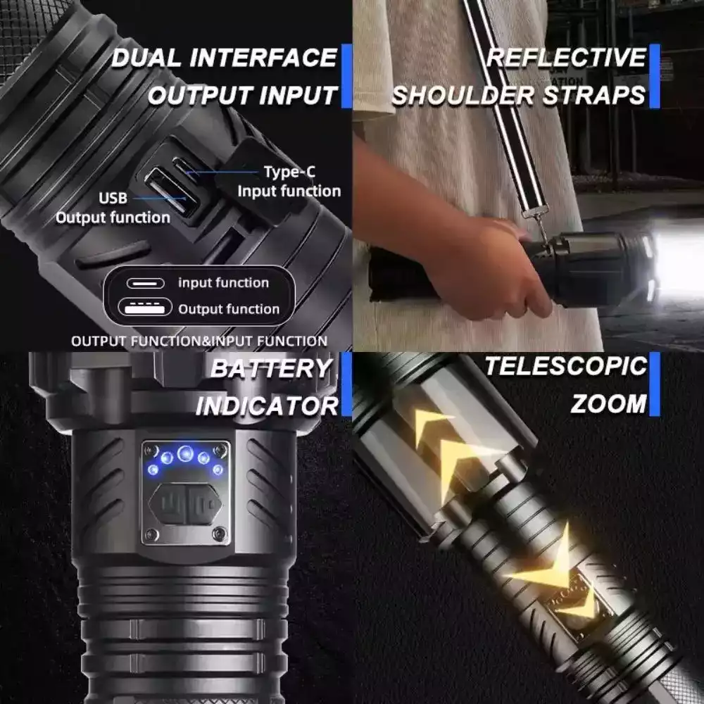 【SG999】🔥⏰Brightest Rechargeable Tactical Flashlight 150000 Lumens