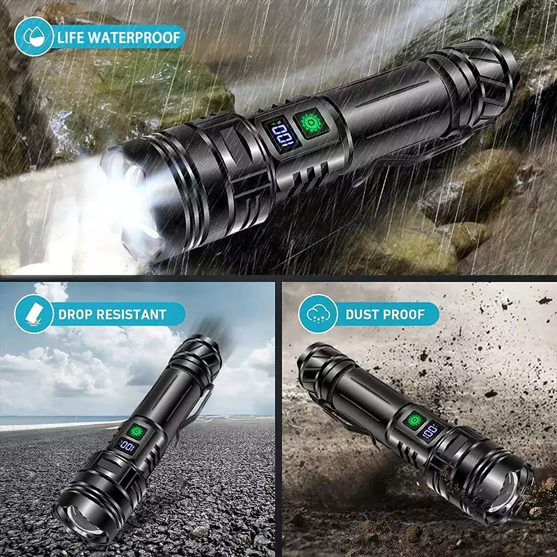 【SG-A05】🔥⏰ Most Powerful Rechargeable Tactical Laser Zoom Flashlight