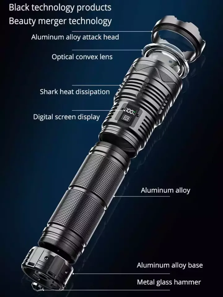 L6-S Strong Light Flashlight Rechargeable Ultra-bright Long-range LED Multi-function Outdoor Special Forces 5000