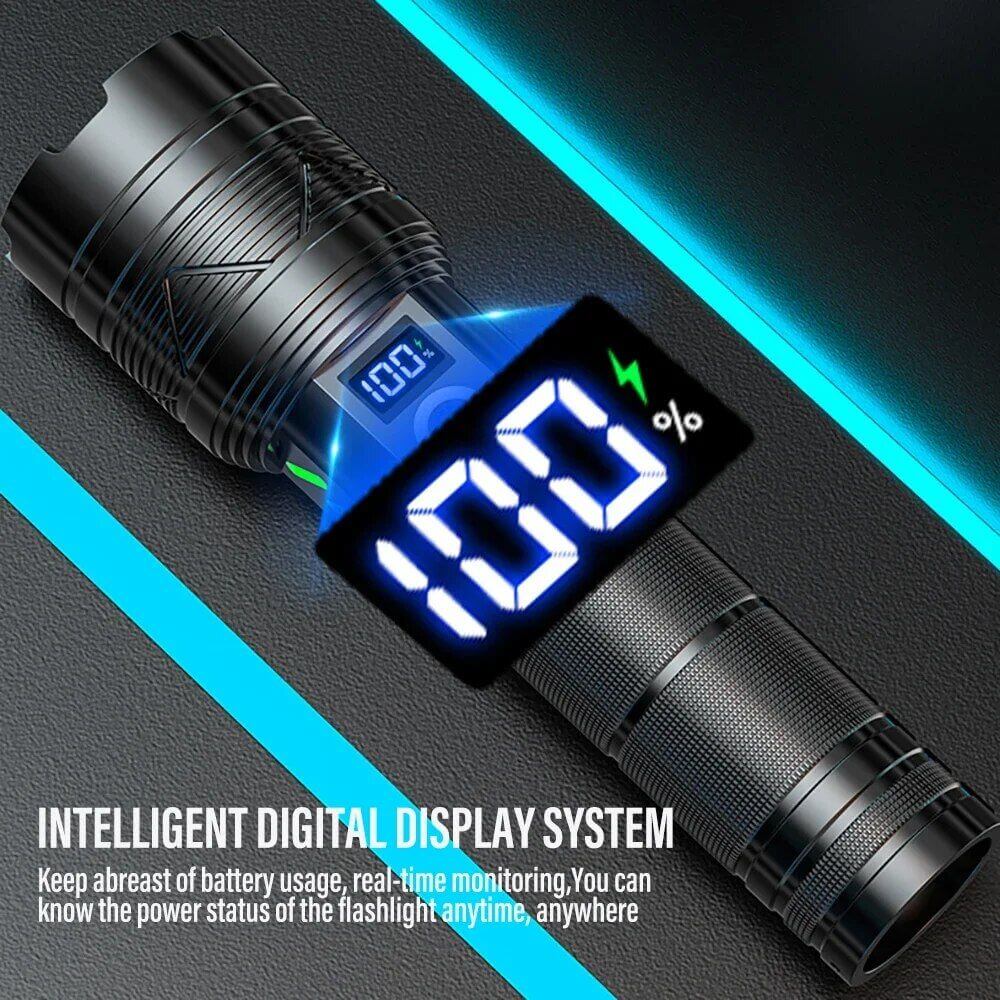 Super Bright Rechargeable LEP Laser Zoom  Flashlight  26650 Battery