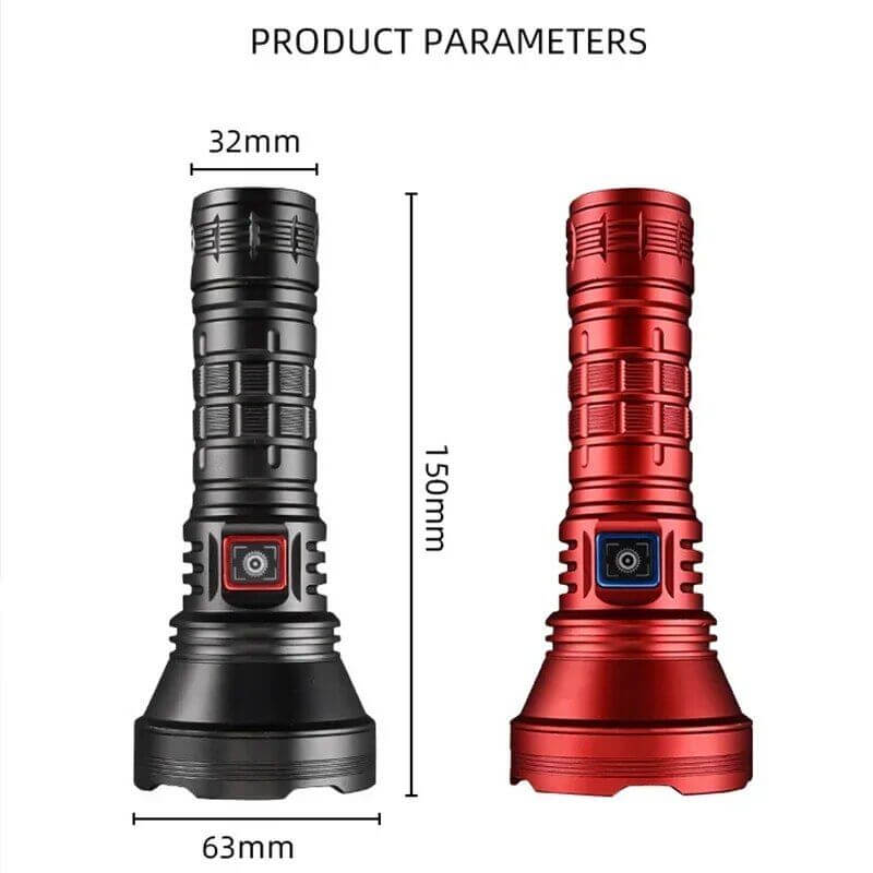 Super Bright Long Range Rechargeable Tactical Outdoor Flashlight 26650 Battery