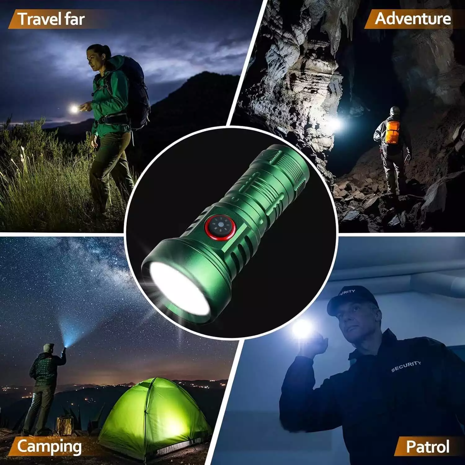 【SG-819】🔥🎁LED Rechargeable Tactical EDC Flashlight