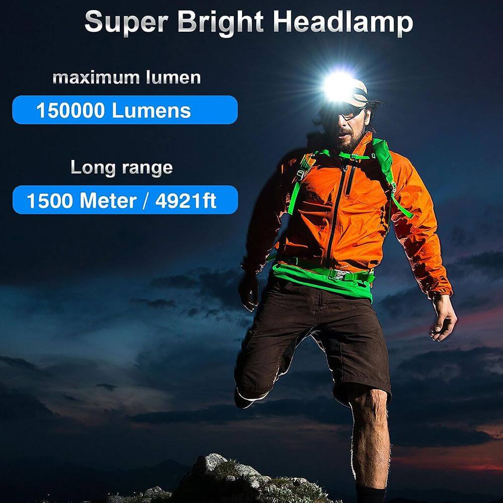 Super Bright Waterproof Sensor Laser Zoom  Headlamp 