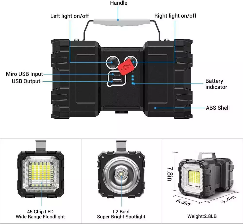 【SG-W846】🔥BIGGEST SALE - 80% OFF🔥🔥Multifunctional Rechargeable Searchlight 200000 Lumens