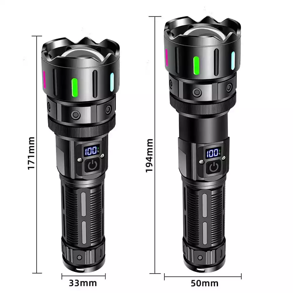 【SG-A08】🔥⏰ 90000 Lumens Super Bright Rechargeable Laser Zoom Tactical Flashlight
