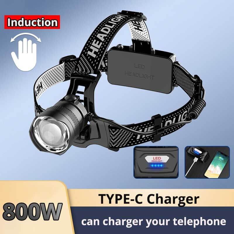 【SG-X8】New Design Type-C Fast Charging Headlamp - Zoomable and Super Bright