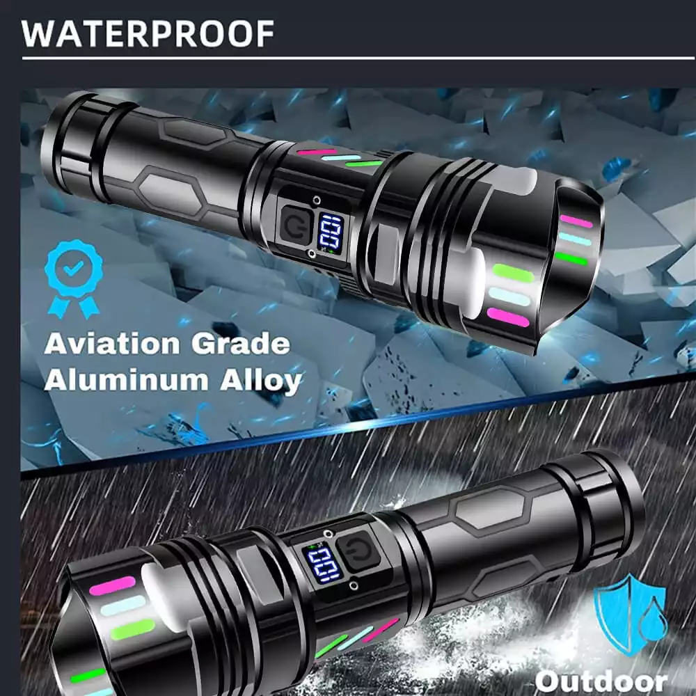 【SG-A08】🔥⏰ 90000 Lumens Super Bright Rechargeable Laser Zoom Tactical Flashlight