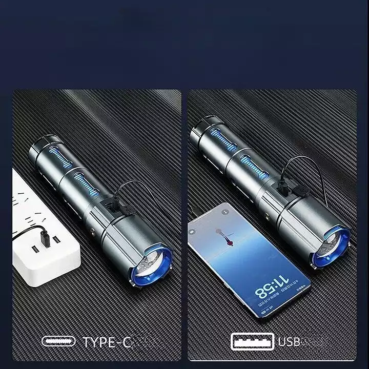 【SG-G530】🎁✨Multifunctional Rechargeable Outdoor Tactical Laser Zoom Flashlight 25000 Lumens