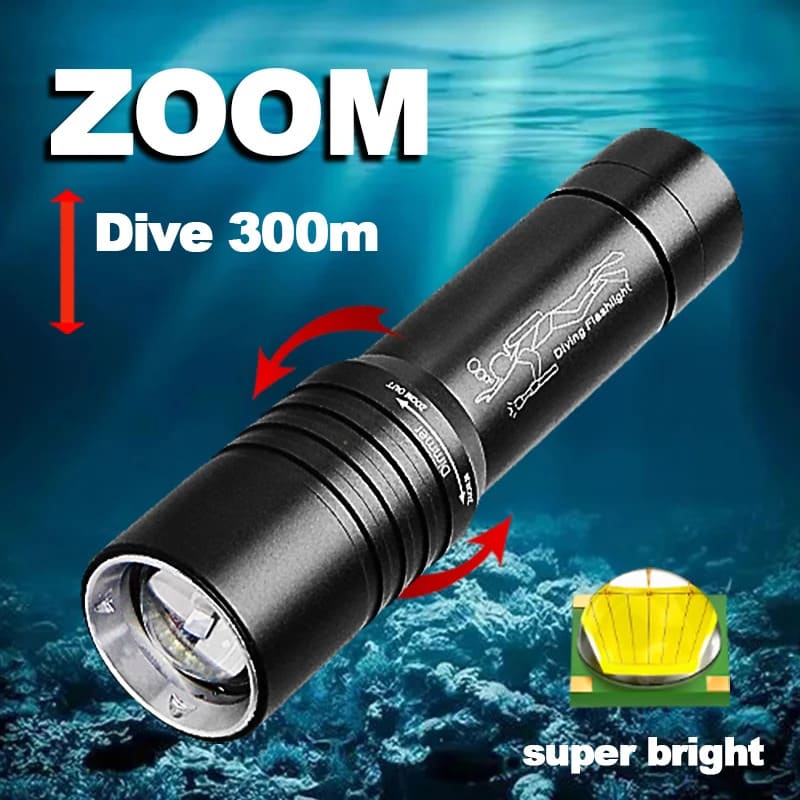【SG-XP-013】🔥⏰Professional Diving Flashlight IP88 Waterproof