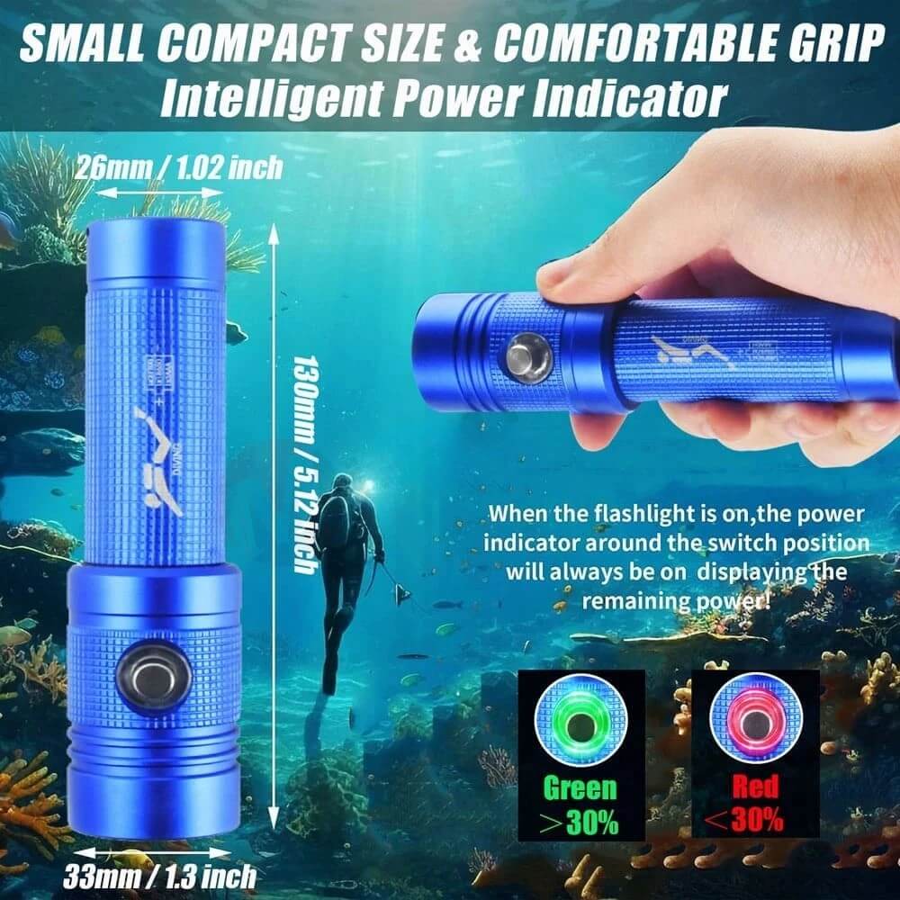 【SG-XP-027】🔥⏰Multifunctional IPX8 Waterproof Diving Flashlight Underwater Light