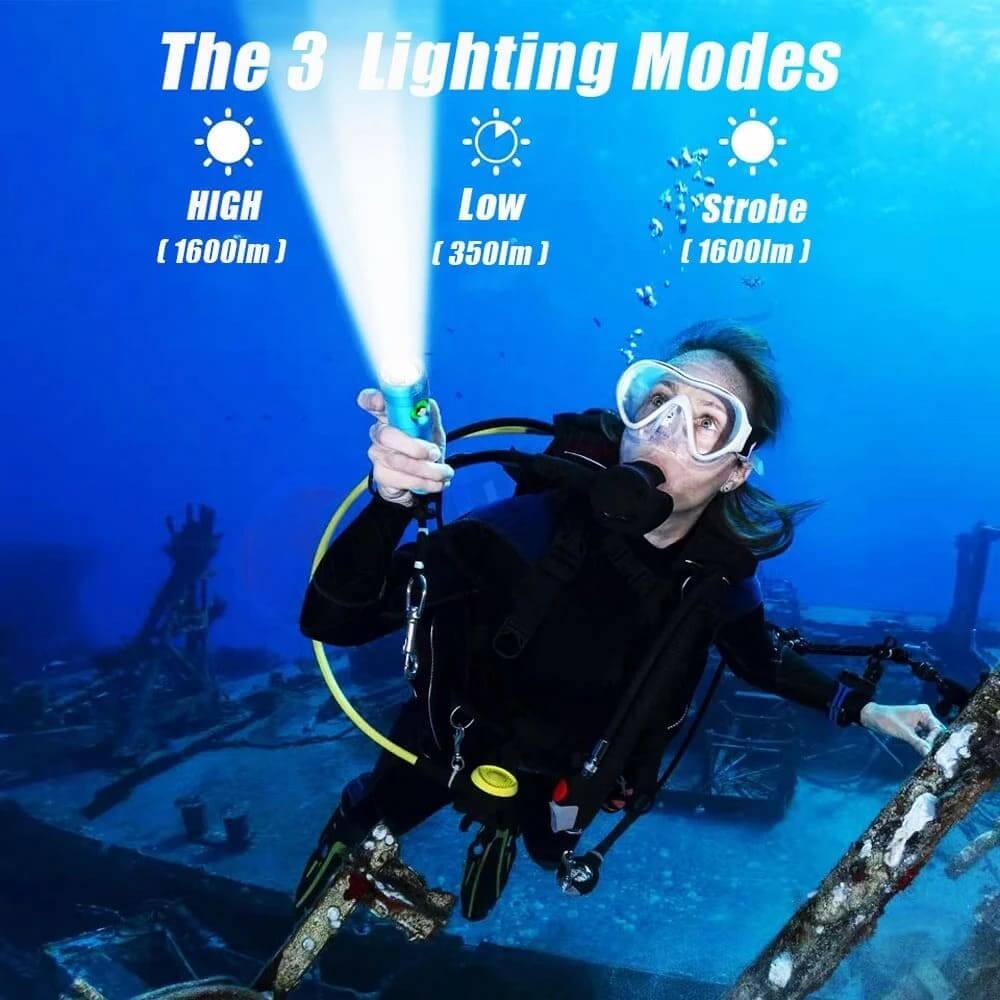 【SG-XP-027】🔥⏰Multifunctional IPX8 Waterproof Diving Flashlight Underwater Light