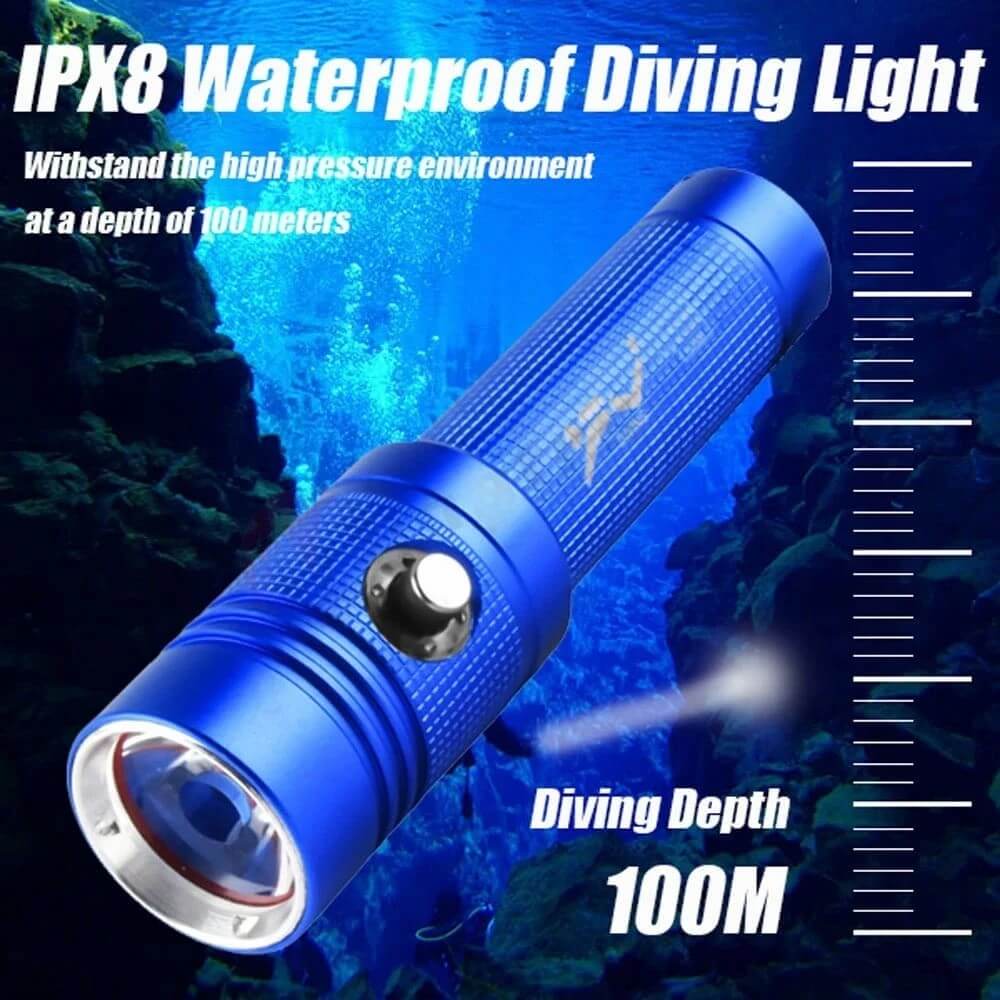 【SG-XP-027】🔥⏰Multifunctional IPX8 Waterproof Diving Flashlight Underwater Light