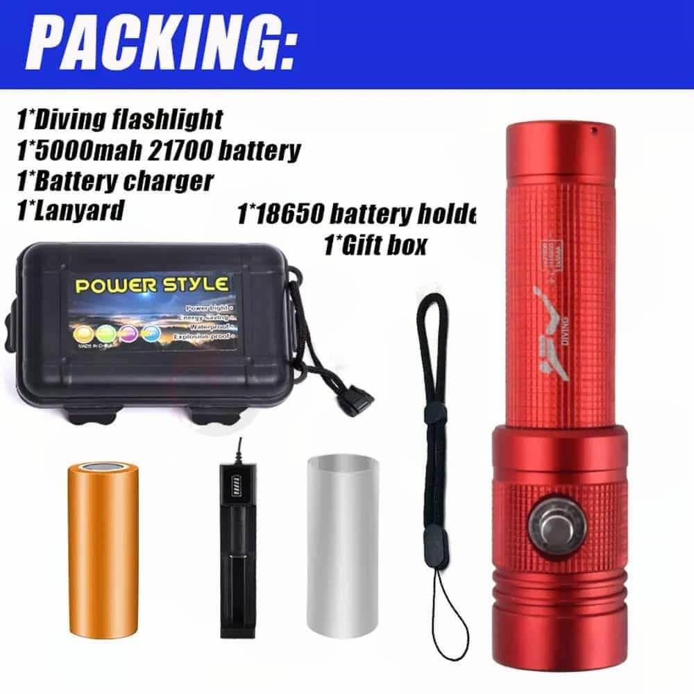 【SG-XP-027】🔥⏰Multifunctional IPX8 Waterproof Diving Flashlight Underwater Light