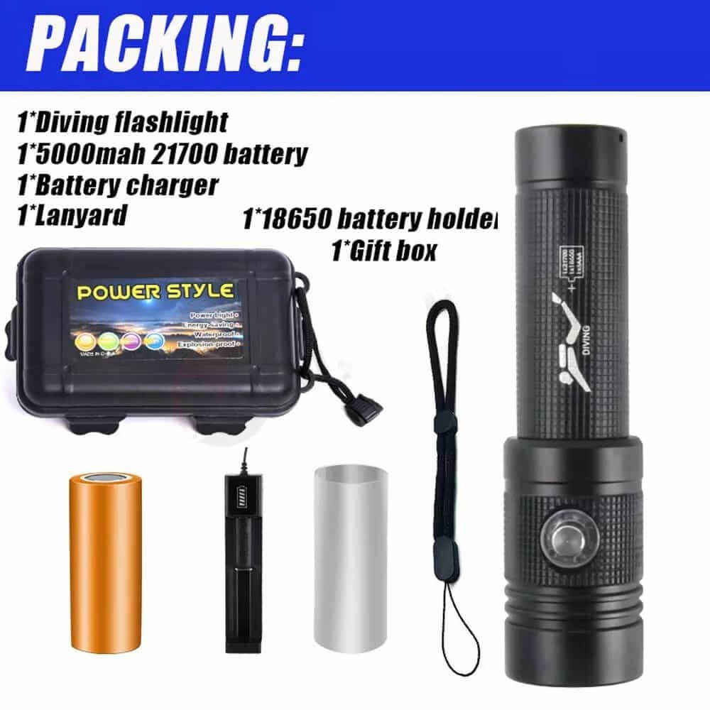 【SG-XP-027】🔥⏰Multifunctional IPX8 Waterproof Diving Flashlight Underwater Light