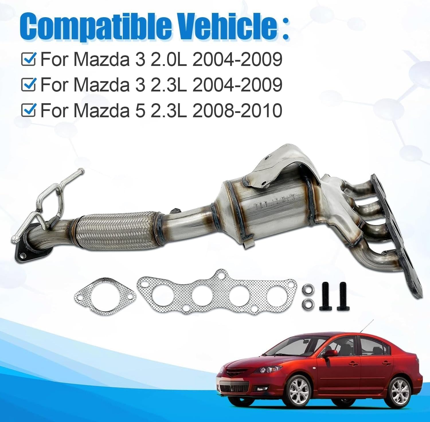 Catalytic Converter Compatible with Mazda 3 2.0L 2.3L 2004-2009 Mazda 5 2.3L 2008-2010