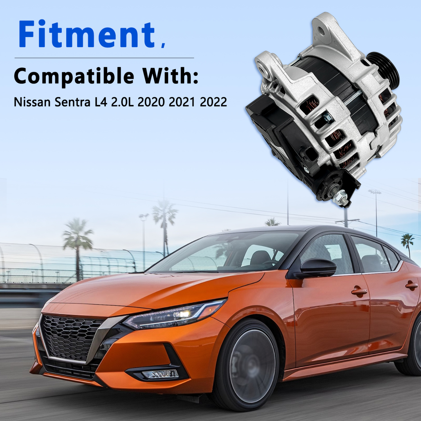 12V 120AMP Alternator fit for Nissan Sentra L4 2.0L 2020-2022