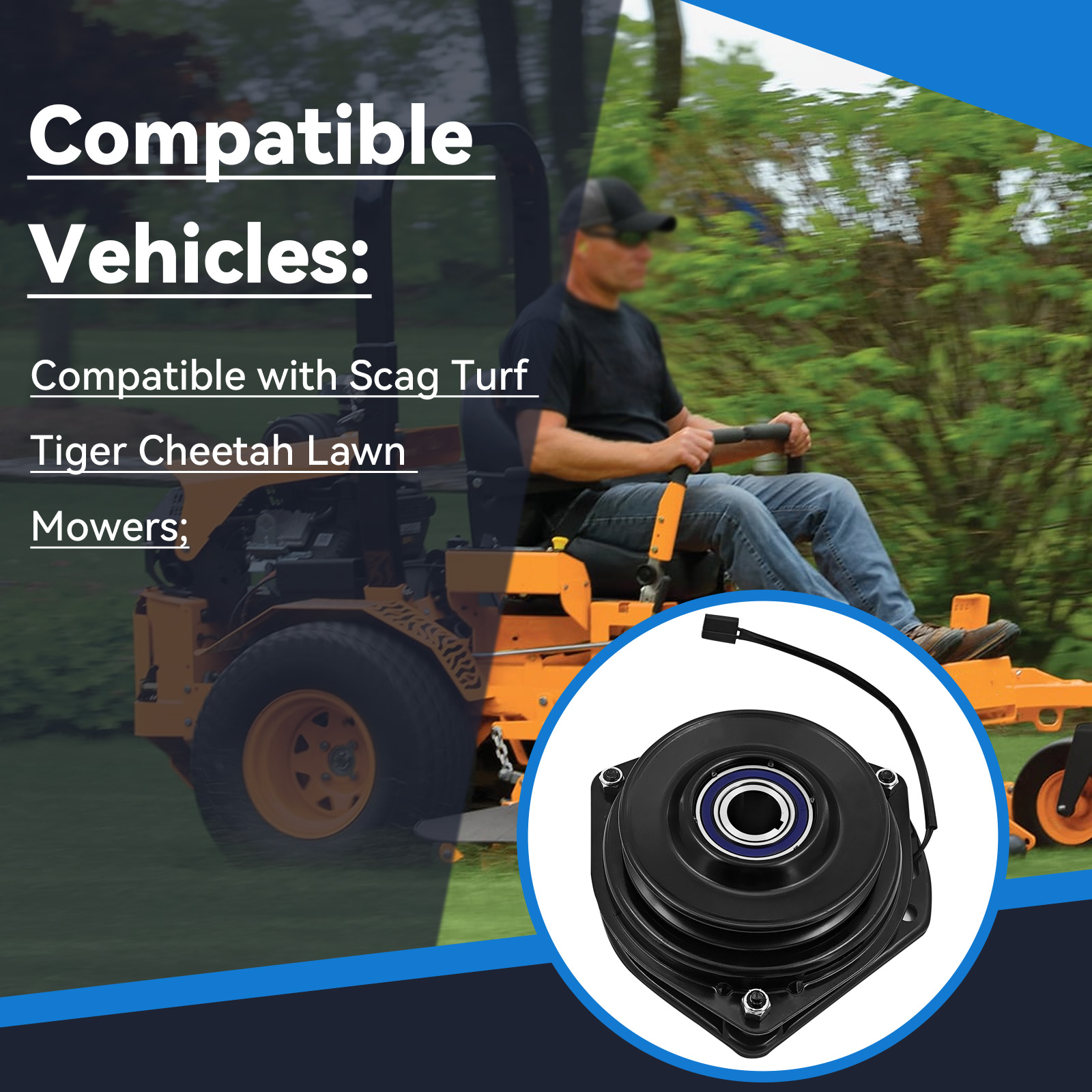 Electric PTO Clutch 400 ft | fits Scag Turf Tiger Cheetah Lawn Mowers GX03-NP STTII-72V-31DFI, SCZII-72V-31FX, SCZ61RD-31FX, SCZ61RD-921FX