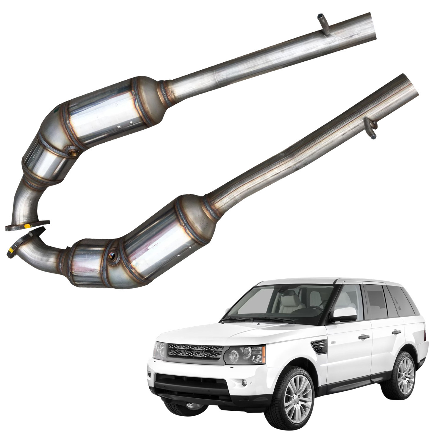 (2PCS) Front Catalytic Converter Fit for 2010-2012 Land Rover Range Rover HSE Supercharged 5.0L V8, Replacement #LR010933 #LR010932 
