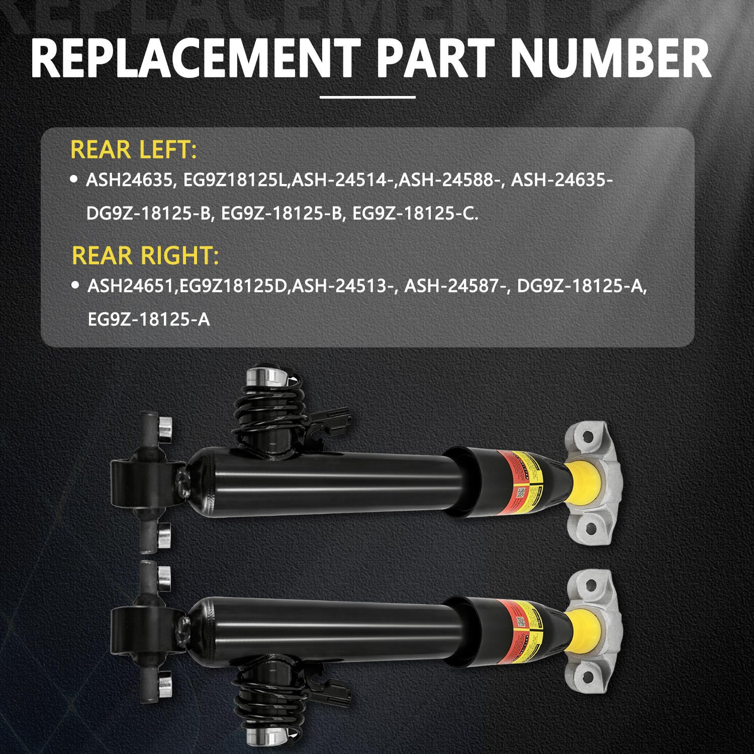 2pcs Rear Shock Absorber Assembly With Electric for 2013-2020 Lincoln MKZ Ford Fusion