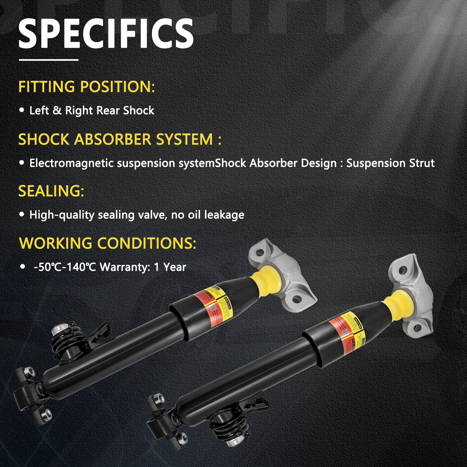 2pcs Rear Shock Absorber Assembly With Electric for 2013-2020 Lincoln MKZ Ford Fusion