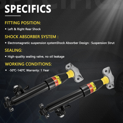 2pcs Rear Shock Absorber Assembly With Electric for 2013-2020 Lincoln MKZ Ford Fusion