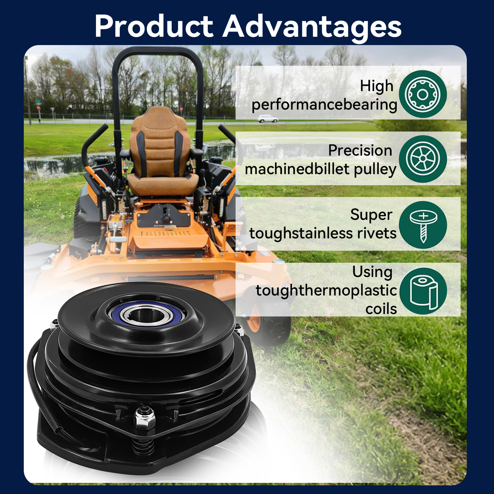 Electric PTO Clutch 400 ft | fits Scag Turf Tiger Cheetah Lawn Mowers GX03-NP STTII-72V-31DFI, SCZII-72V-31FX, SCZ61RD-31FX, SCZ61RD-921FX