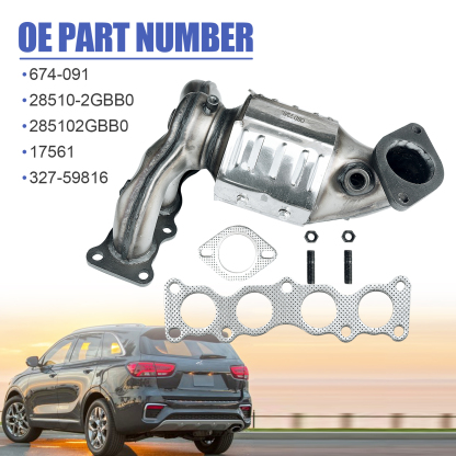Front Manifold Catalytic Converter Fit for Kia Sorento Sportage 2.4L AWD 2016-2020 