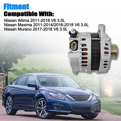 12V 130AMP Alternator fit for Nissan Altima 3.5L 2011-2018, Maxima 2011-2018, Murano 2017-2018 