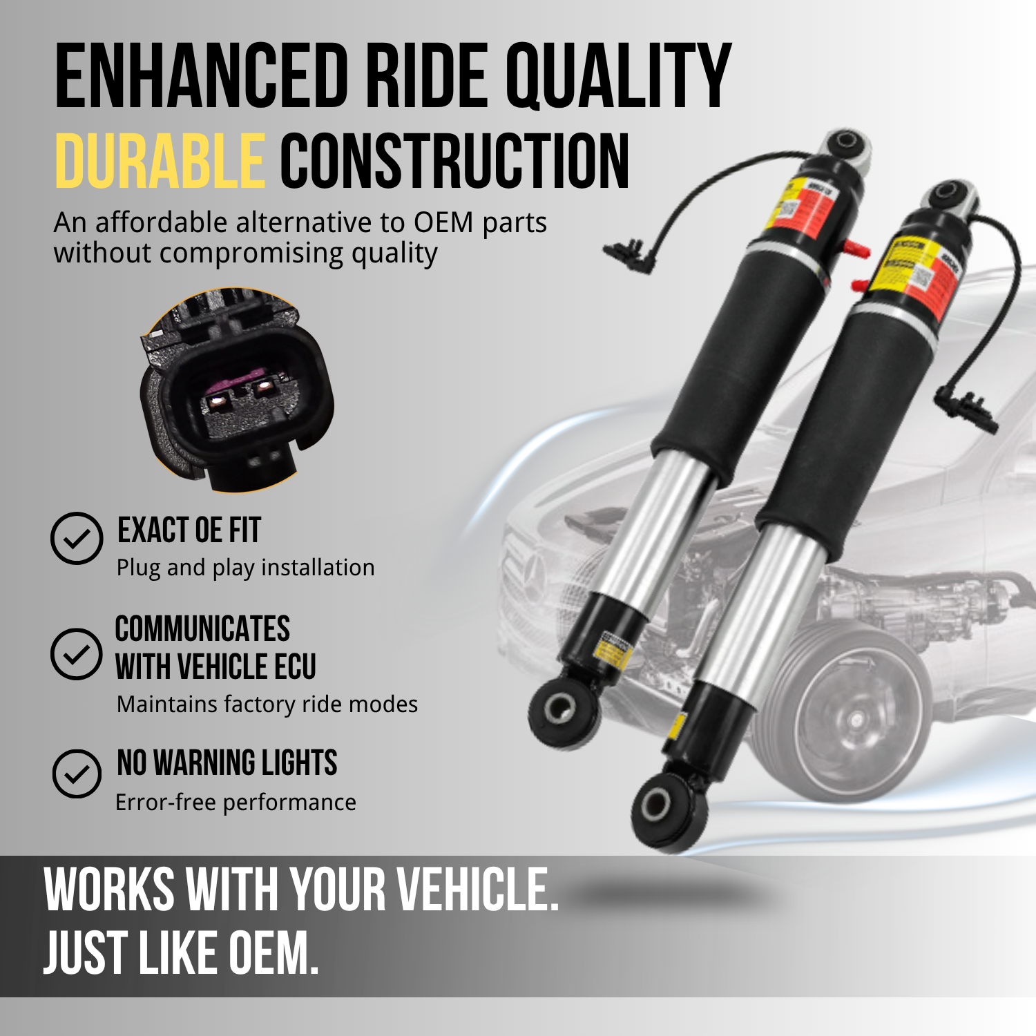 84176675 Rear Air Shock Absorber for 2015–2020 Chevy Tahoe, Suburban, Cadillac Escalade ESV, GMC Yukon XL