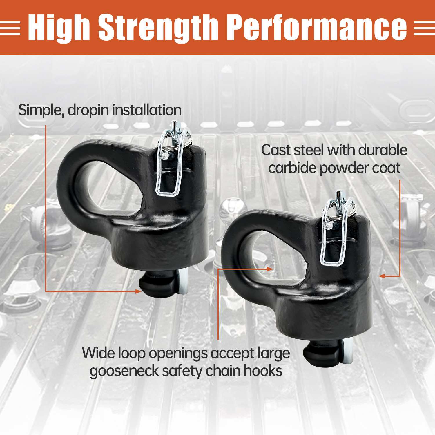 60692 Puck System Gooseneck Ball & Chain Kit, Fit for Silverado, Sierra 2500, 3500 HD, F-250, F-350, Nissan Titan XD (2-5/16-In 30000 lbs Ball)