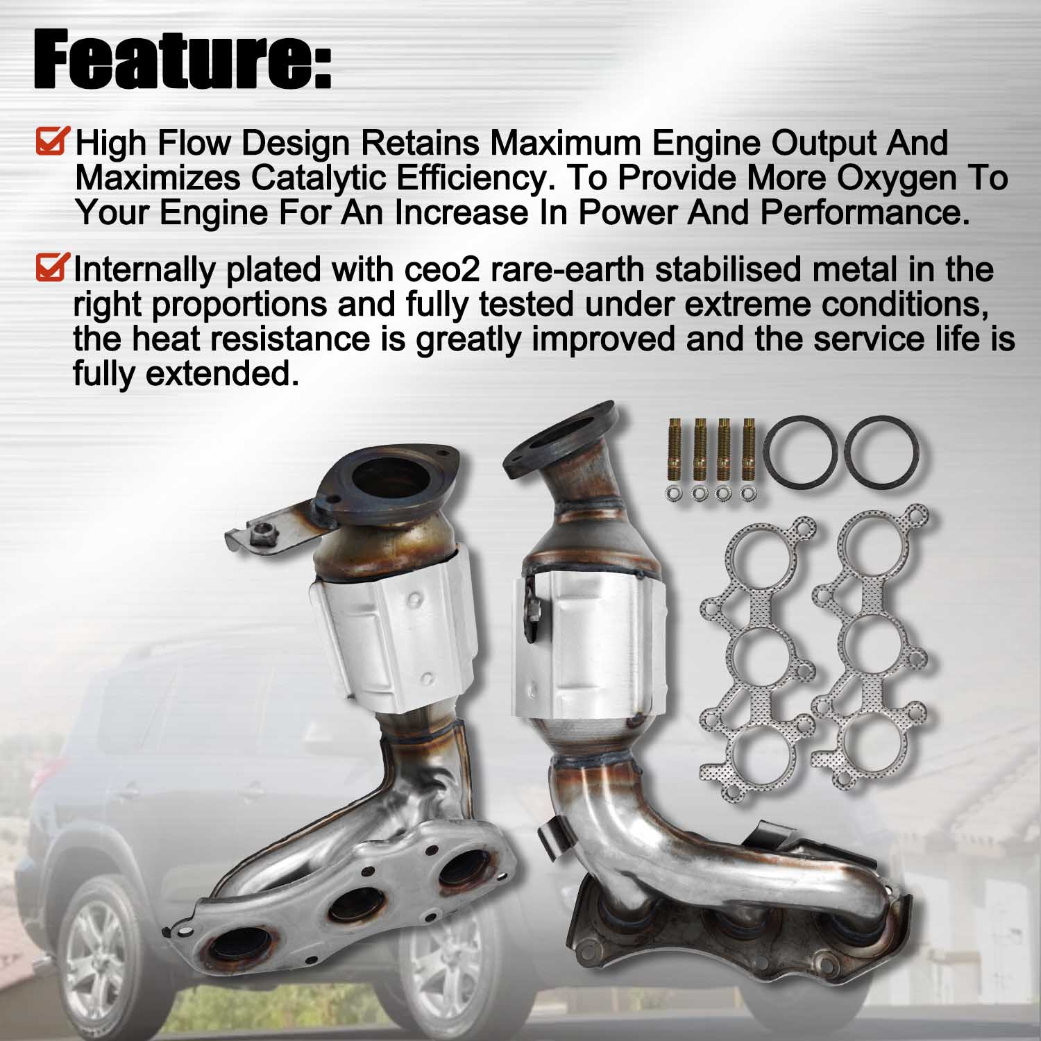 Manifold Catalytic Converter for Toyota RAV4 Base Limited Sport 3.5L 2006-2012 - Left & Right 