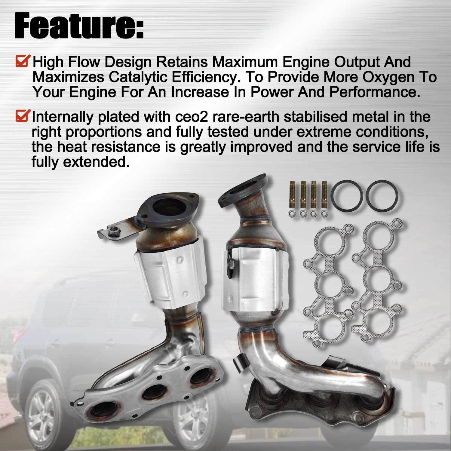 Manifold Catalytic Converter for Toyota RAV4 Base Limited Sport 3.5L 2006-2012 - Left & Right 