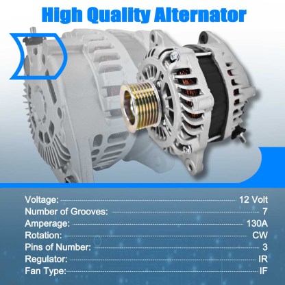 12V 130AMP Alternator fit for Nissan Altima 3.5L 2011-2018, Maxima 2011-2018, Murano 2017-2018 
