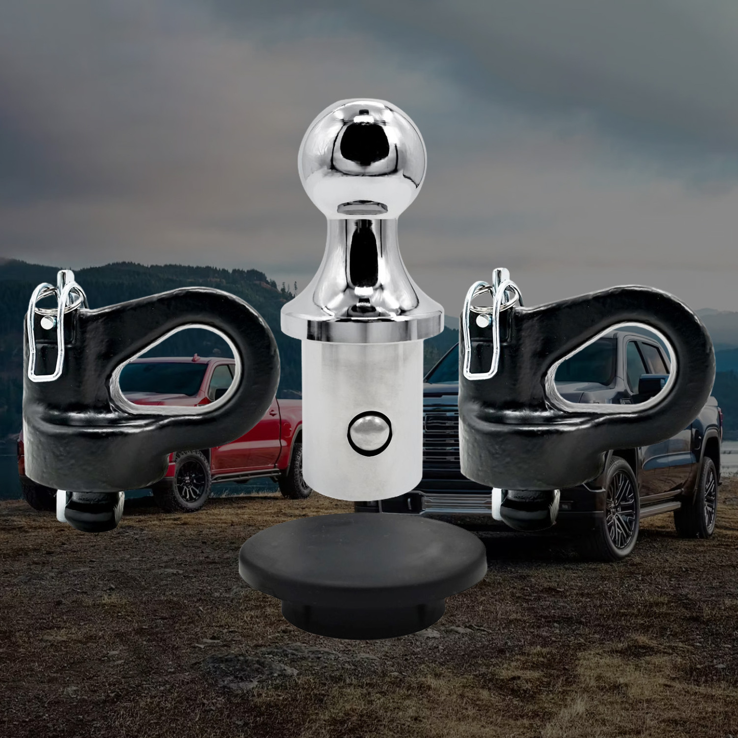 60692 Puck System Gooseneck Ball & Chain Kit, Fit for Silverado, Sierra 2500, 3500 HD, F-250, F-350, Nissan Titan XD (2-5/16-In 30000 lbs Ball)