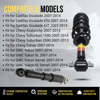 2Pair Front Magnetic Struts & Rear Air Shocks Set Fit for 2007-2014 Tahoe Suburban Avalanche Escalade Yukon XL Denali