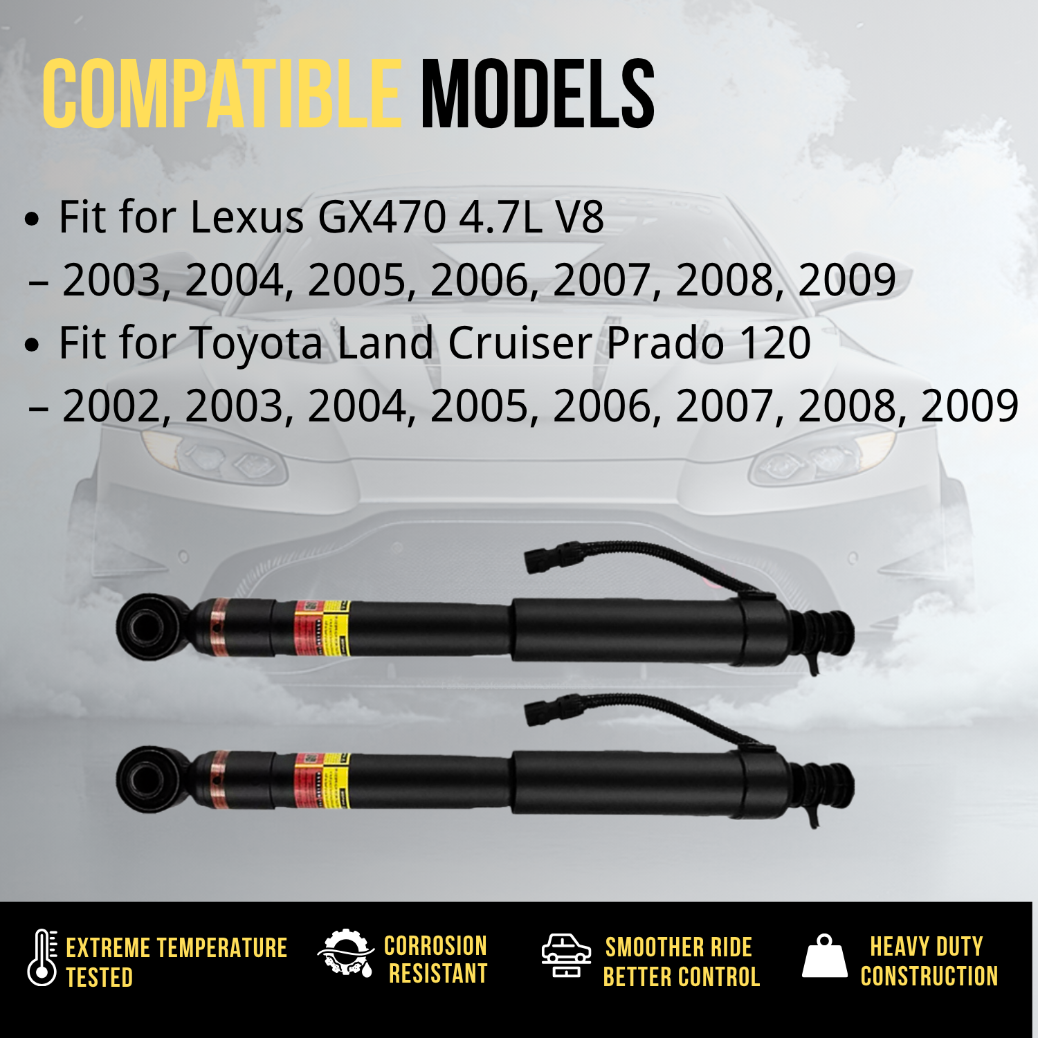 Lexus GX470 Pair Rear Magnetic Shock Absorber, fit for Toyota Land Cruiser 2002-2009