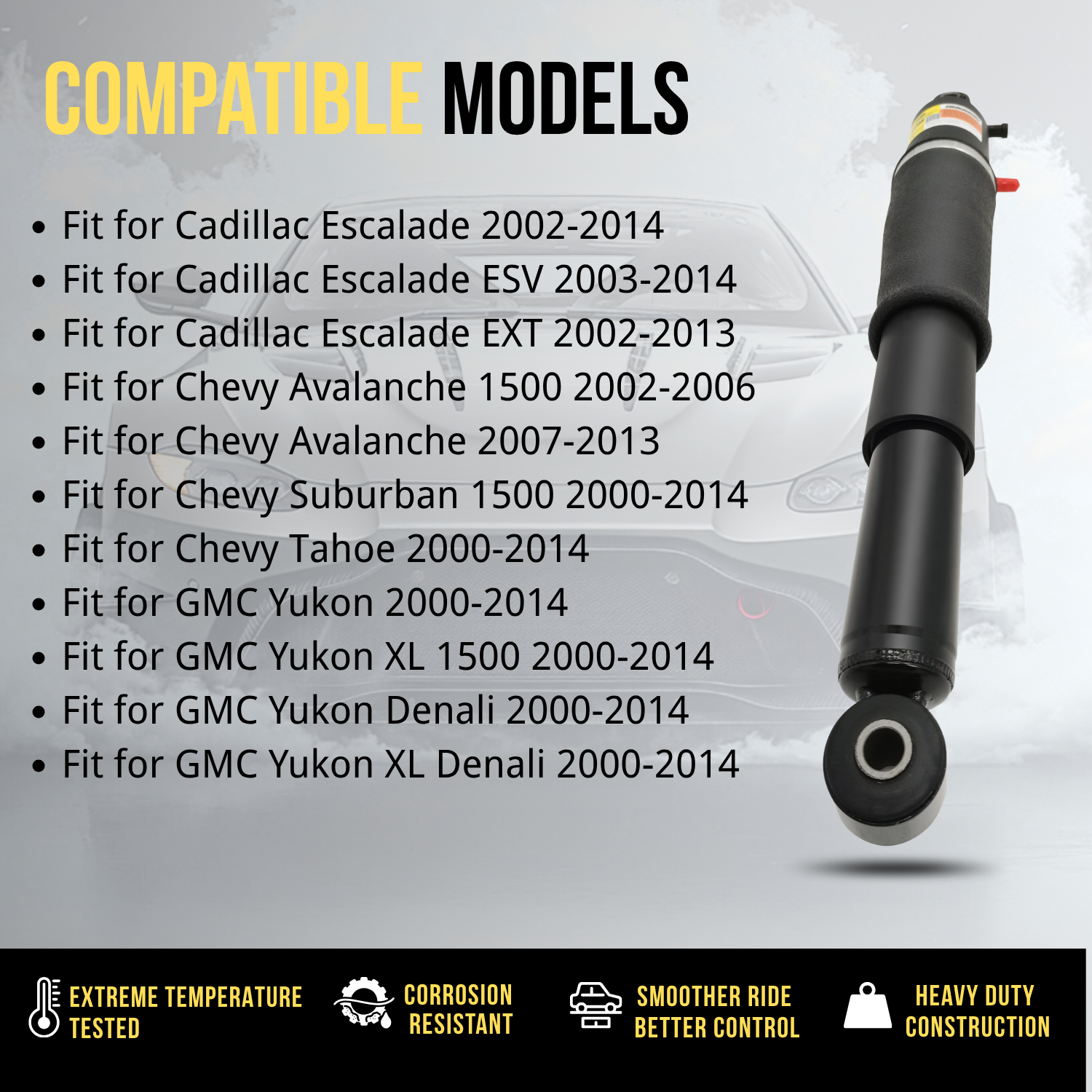 Rear Air Shock Absorber fit for 2000-2014 Cadillac Escalade Tahoe Avalanche Suburban