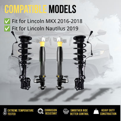4pcs Front and Rear Electric Shock Absorber Assembly fit for Lincoln MKX 2016-2018