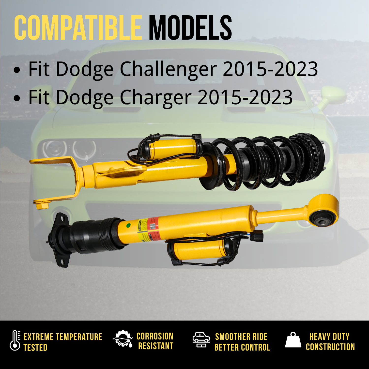 4PCS Front Rear Shock Struts Kit fit for Dodge Challenger 2015-2023, Dodge Charger 2015-2023