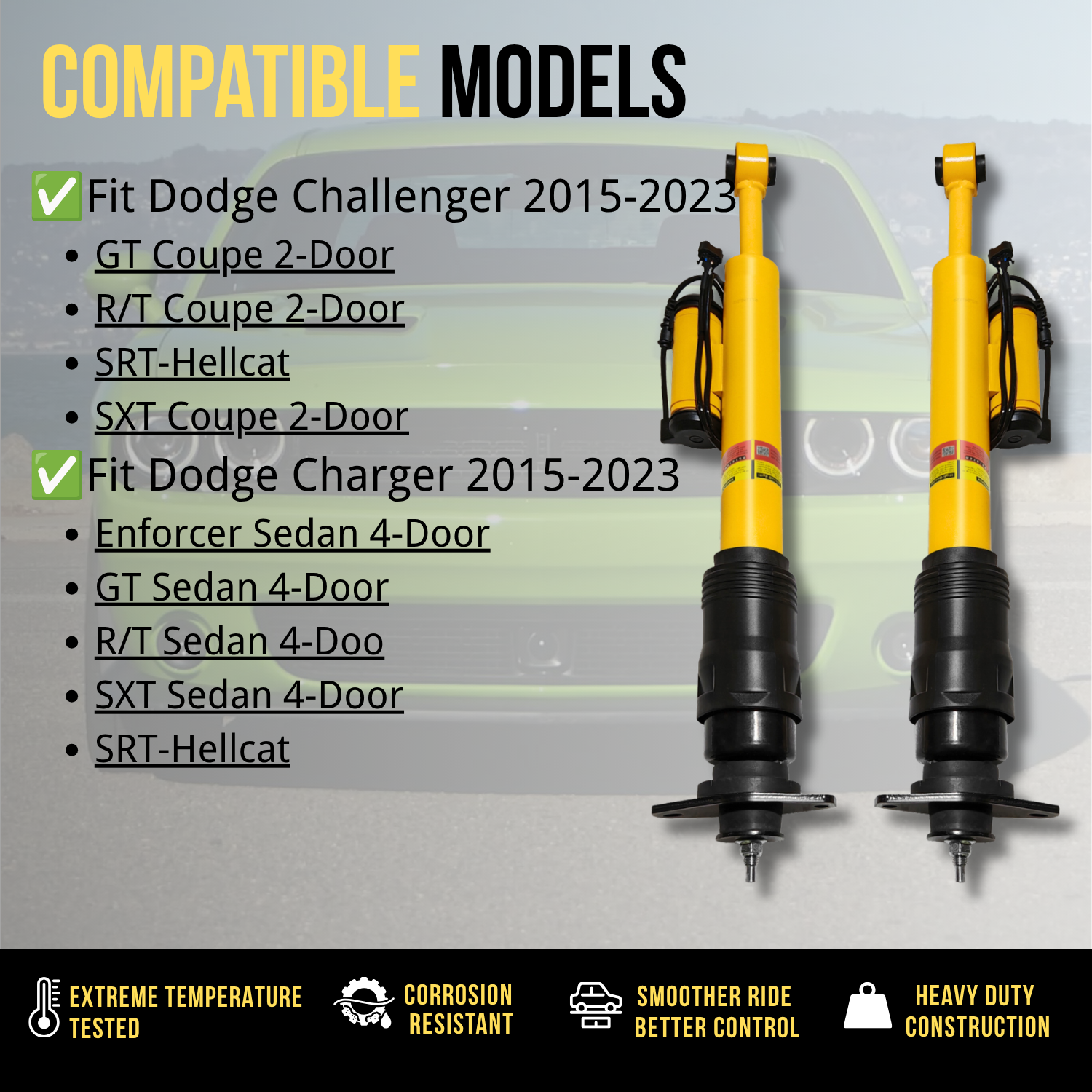 Rear Shock Absorber Assembly fit for Dodge Challenger & Charger 2015–2023