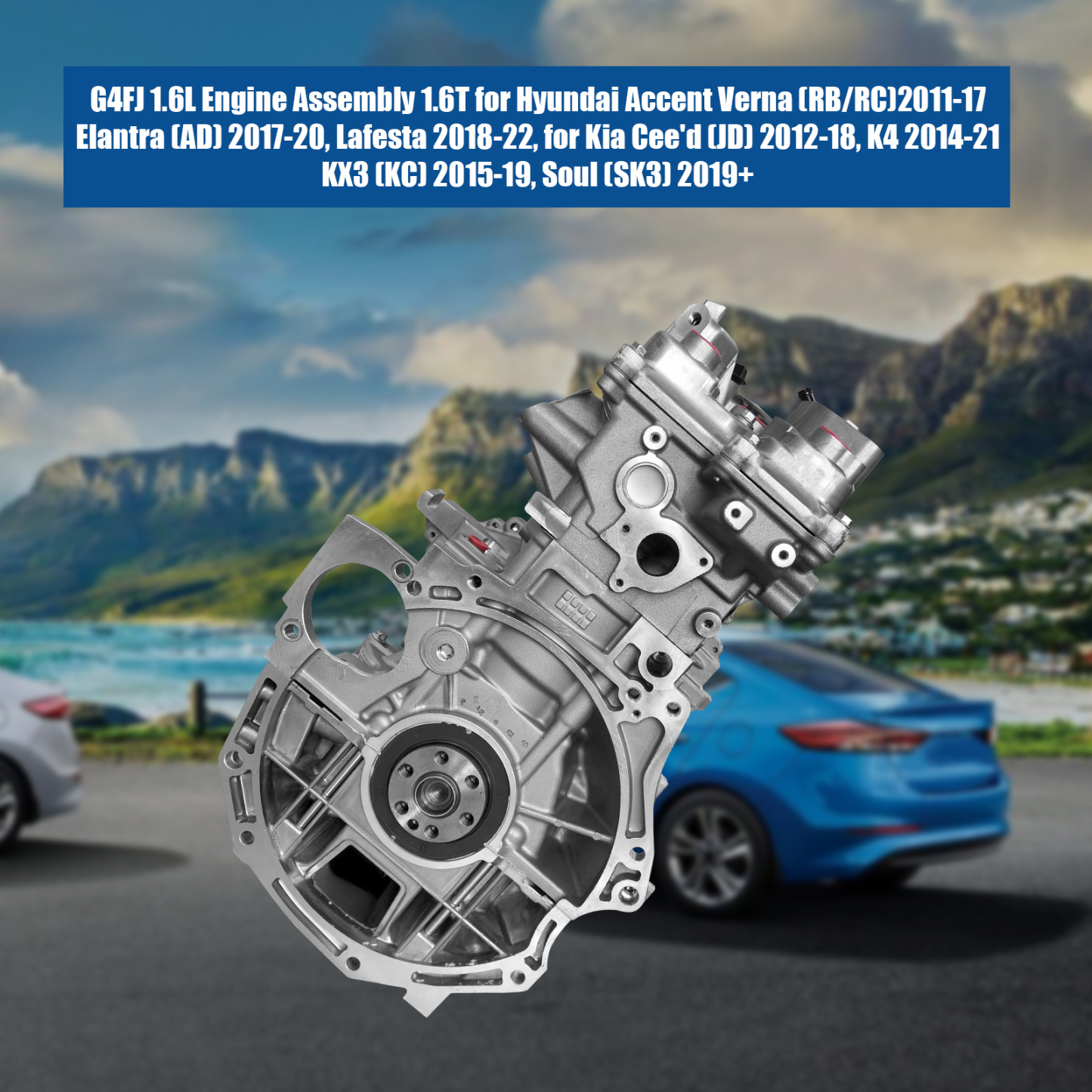 G4FJ 1.6L Engine Assembly Kit 1.6T Fits for Hyundai Accent Verna (RB/RC)2011-2017, Elantra (AD) 2017-2020